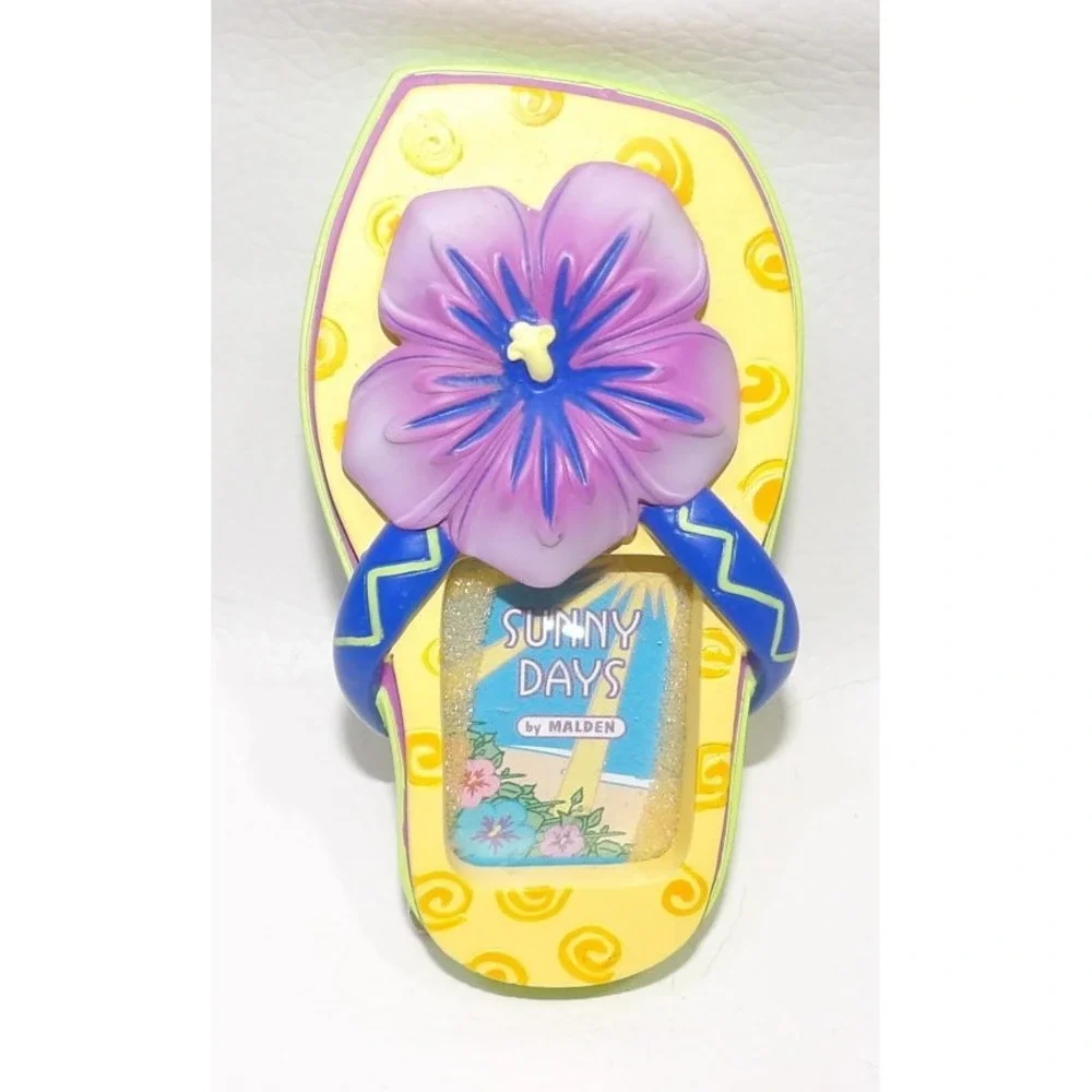 Malden Sunny Days Flip Flop Picture Frame Tropical Hibiscus Flower Yellow Green
